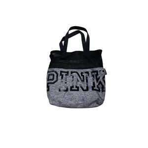 Pink Victoria's Secret Mesh Tote Bag Gray Black Logo Gym Beach Travel